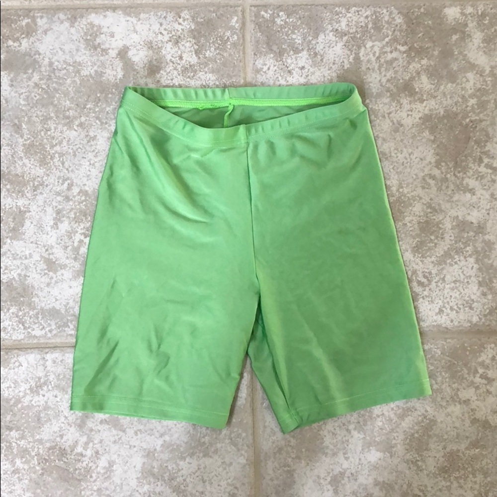 Lime green American Apparel spandex biker shorts